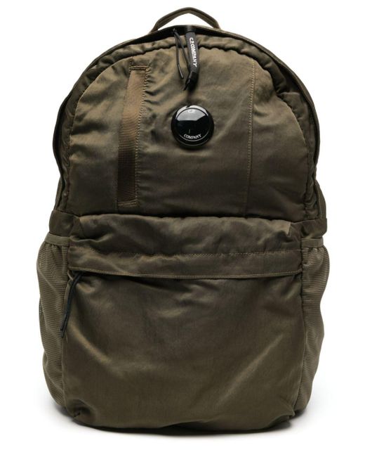 C P Company Green Nylon B Logo-patch Backpack for men