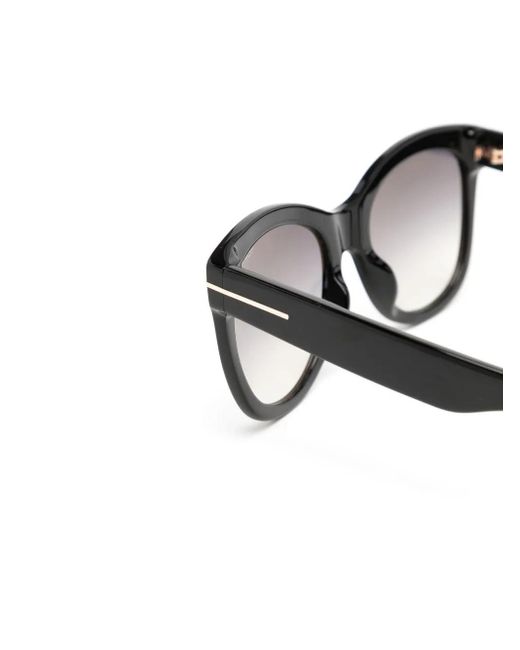 Tom Ford Black Gradient Cat-Eye Sunglasses
