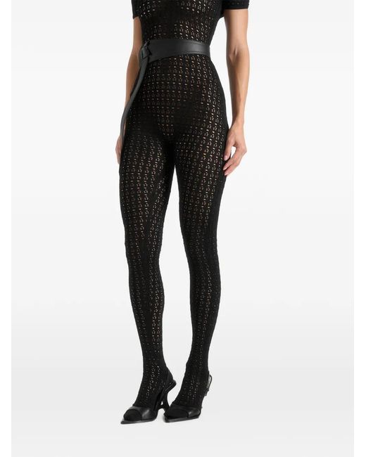 Manière De Voir Black Martine Pointelle-Knit Bardot-Neck Belted Jumpsuit