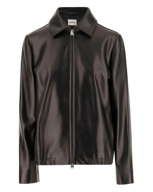 Khaite Black Jackson Zip-Up Leather Jacket