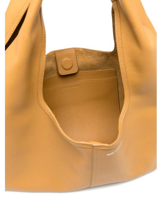 AMI Natural Supple Leather Etienne Shoulder Bag