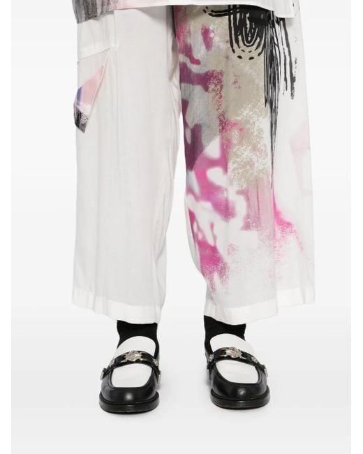Yohji Yamamoto Pink Printed Trousers for men