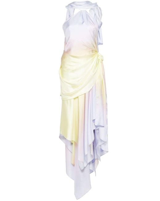 Zimmermann Harmony Asymmetrische Midi-jurk in het White