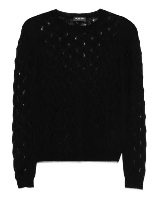 Dondup Black Geometric-pattern Knitted Sweater