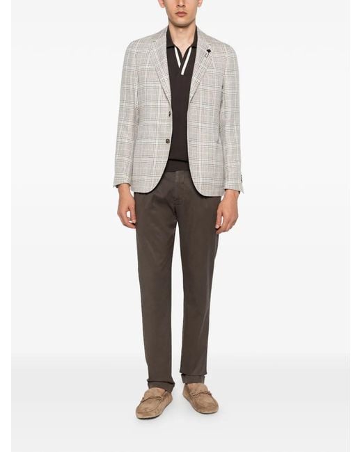 Lardini White Checked Blazer for men