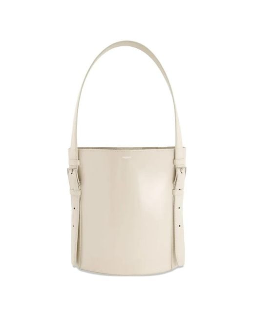 Coperni White Cylindrical Ergonomic Bucket Bag