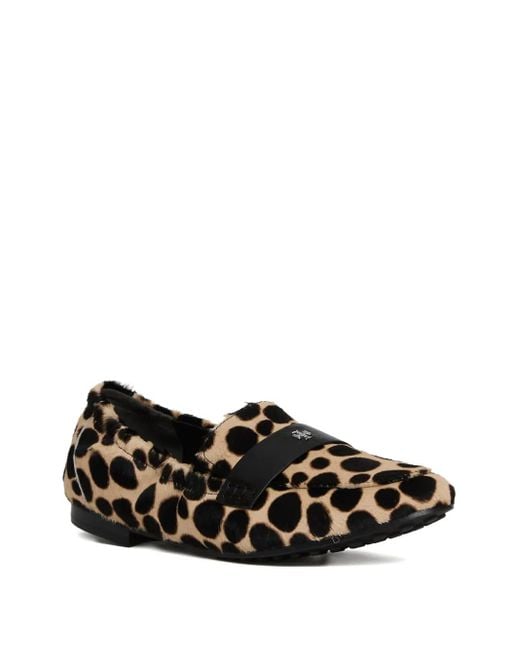 Tory Burch Black Leopard-Printed Loafers