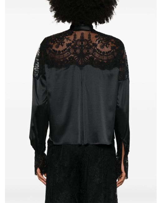 Ermanno Scervino Black Lace-Panel Shirt