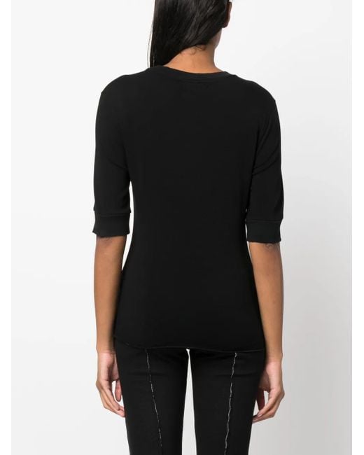 Thom Krom Black Round-Neck Stretch T-Shirt
