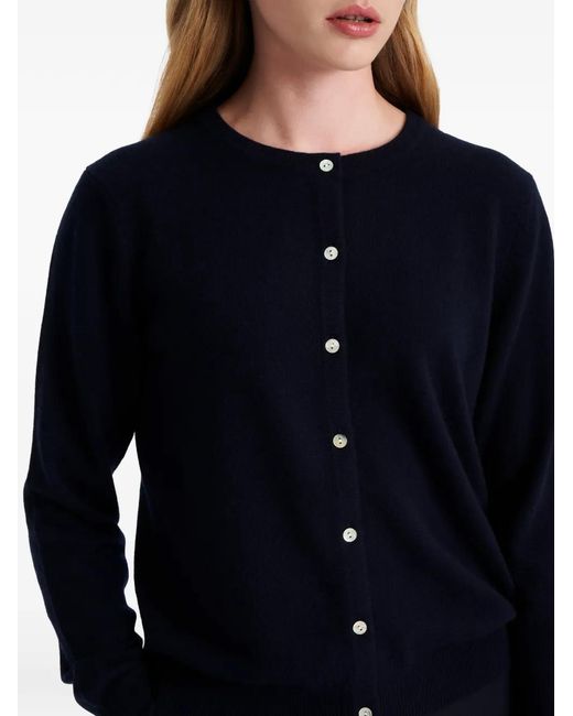 Pringle of Scotland Blue Crew-Neck Cashmere Cardigan