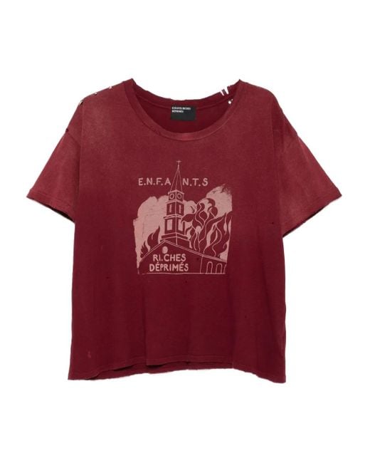 Enfants Riches Deprimes T-Shirt Met Grafische Print in het Red voor heren