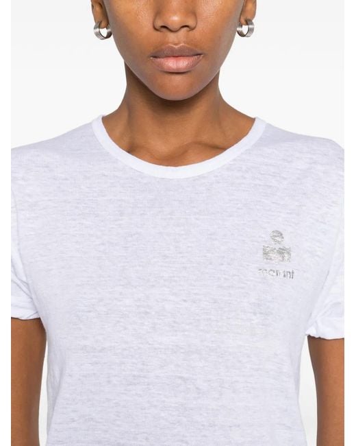 Isabel Marant White Logo-Print T-Shirt