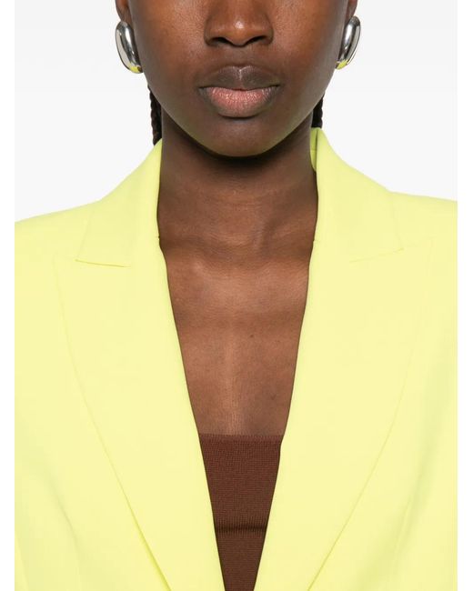 Patrizia Pepe Yellow Long-Sleeve Buttoned Blazer