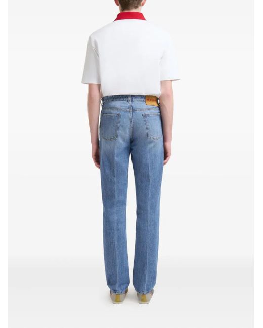 Marni Blue Washed Denim Five-Pocket Jeans for men