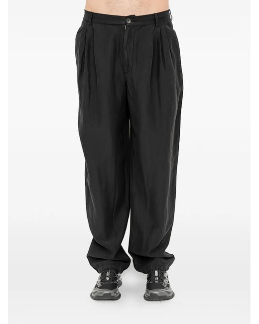 Andrea Ya'aqov Black Pleated Trousers for men