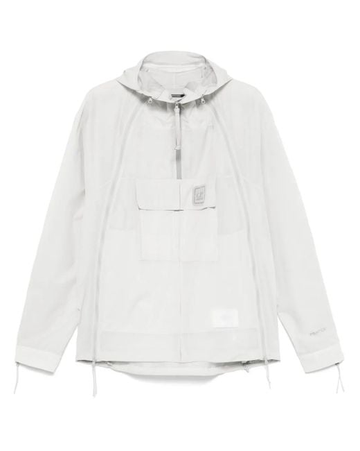 C P Company White Logo-Print Pertex Jacket for men