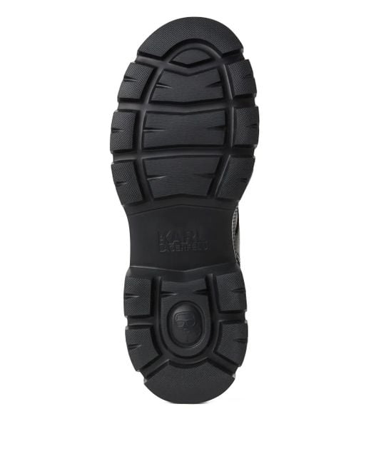 Karl Lagerfeld Veterlaarzen Met Graffiti-Print in het Black