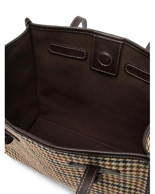 Gianni Chiarini White Marcella Medium Houndstooth Tote Bag