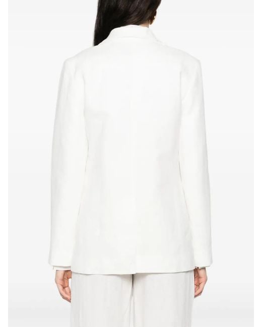 Occleus White Wilma Linen Blazer