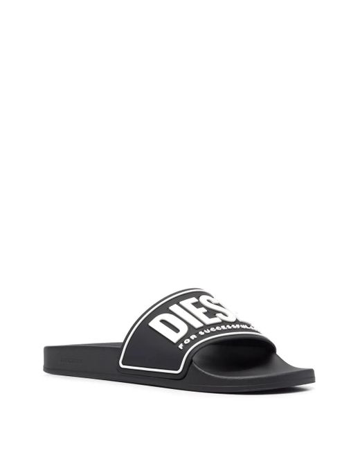 DIESEL White Sa-Mayemi Cc Logo-Embossed Slides