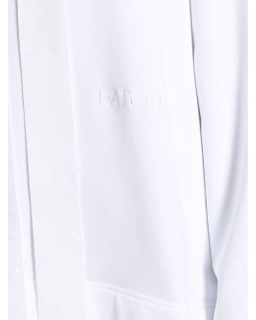 Patou White Bestickter Oversized-Hoodie