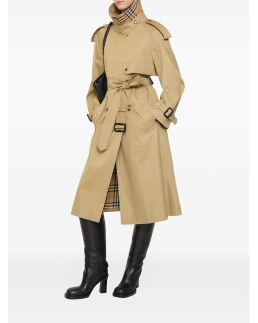 Burberry Natural Fitzrovia Double-Breasted Belted Trench Coat