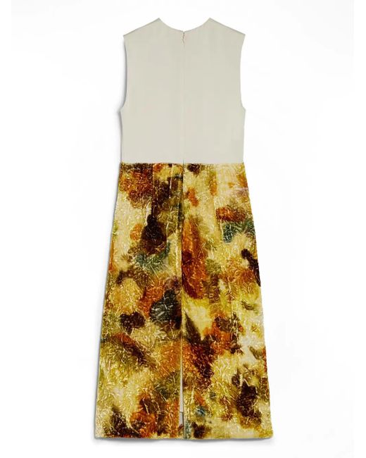 Jil Sander White Jacquard Midi Dress