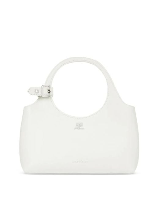 Mini Sac Porté Épaule En Cuir Courreges en coloris White
