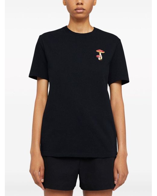 Camiseta con motivo bordado Jil Sander de color Black