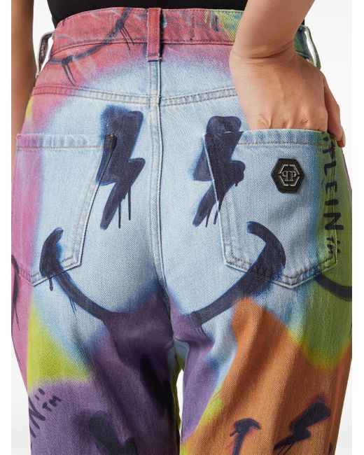 Vaqueros Rectos Smile Philipp Plein de color Blue