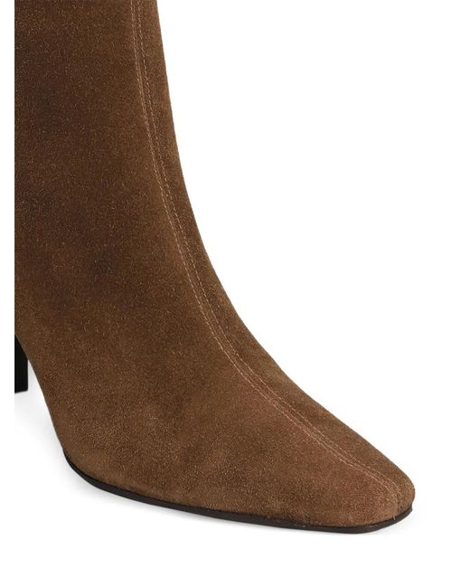 The Seller Brown Square-Toe Ankle Boots