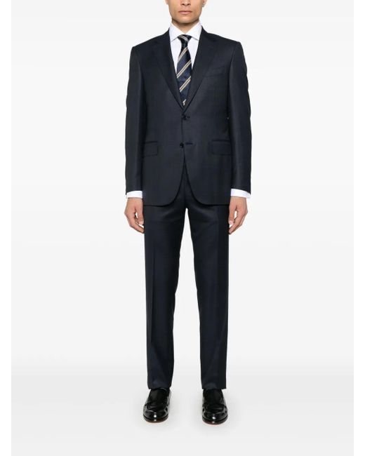 Canali Blue Checked Suit for men
