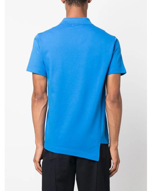 Comme des Garçons Blue X Lacoste Asymmetric Cotton Polo Shirt for men