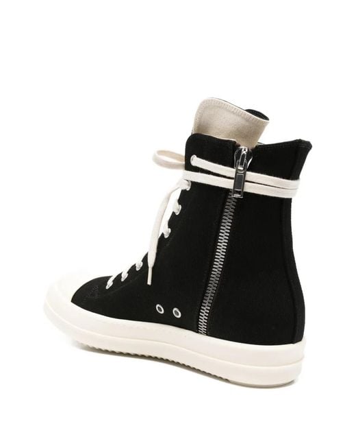 Rick Owens Black Lace-Up Sneakers for men