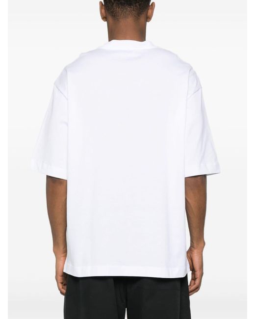 Off-White c/o Virgil Abloh White Logo-embroidered T-shirt for men