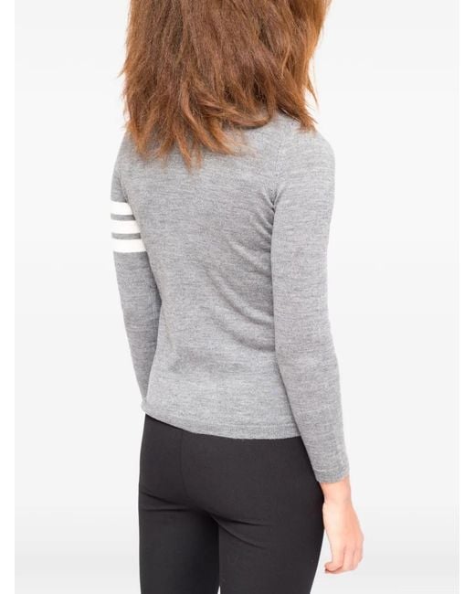 LA ROSE Gray Striped Cardigan