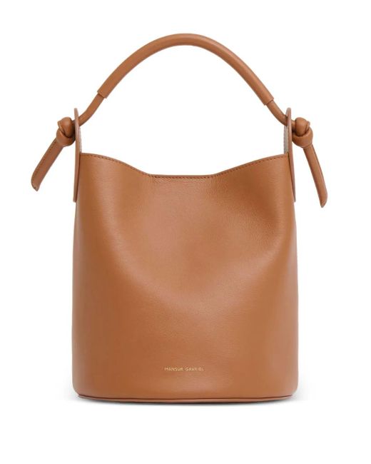 Mansur Gavriel Brown Mini Fortuna Bucket Bag