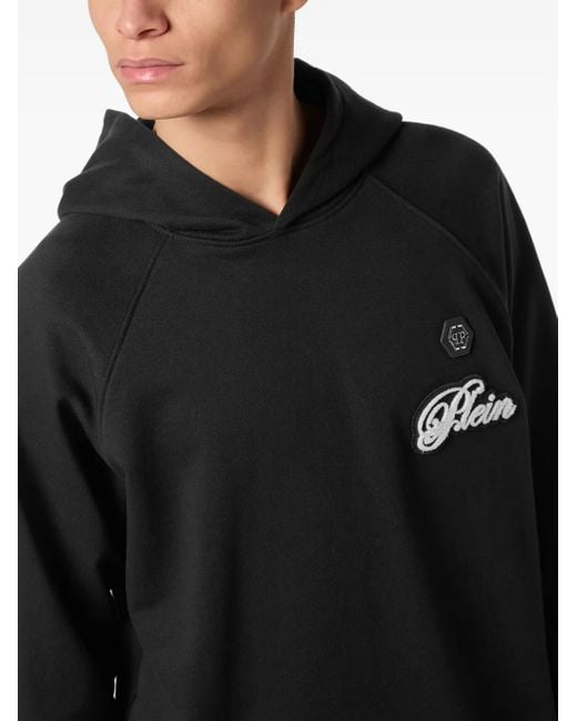 メンズ Philipp Plein ラグランスリーブ パーカー Black
