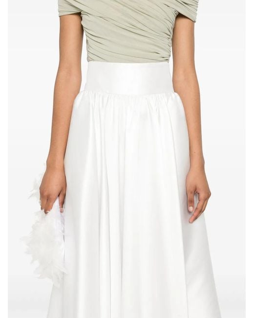 Gonna Lunga Plissettata di Blanca Vita in White