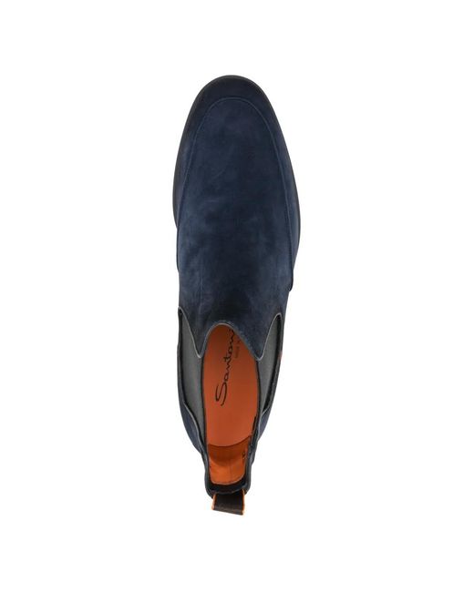 Santoni Blue Panelled Boots for men