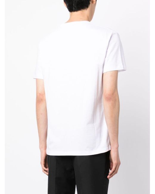 Logo-embroidered cotton T-shirt Alexander McQueen de hombre de color White