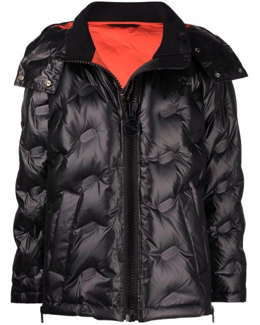 DIESEL Logoembossed Puffer Jacket in Black Lyst