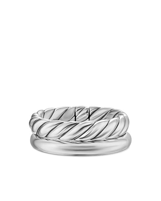 Anillo DY Mercer® Two Row David Yurman de color White