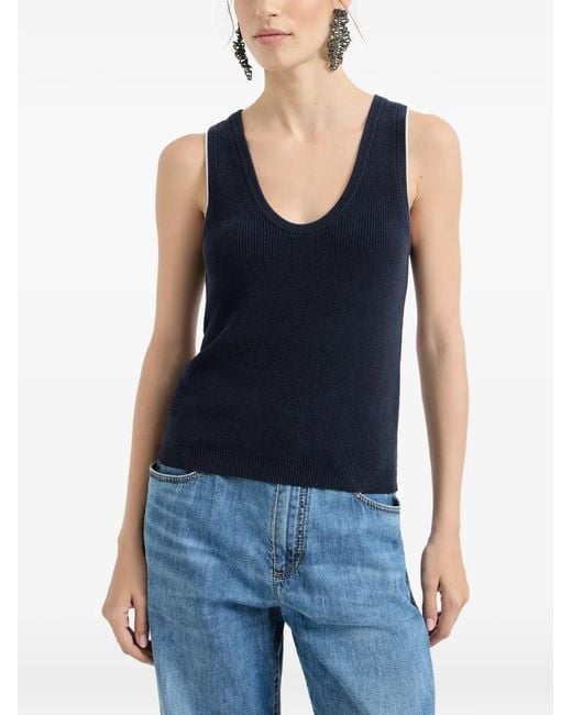 Brunello Cucinelli Blue Knitted Vest