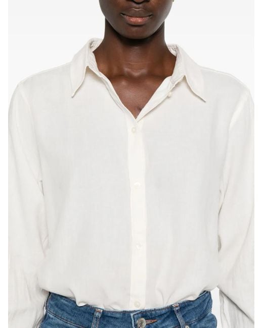Marc O' Polo White Long-Sleeve Button-Down Shirt
