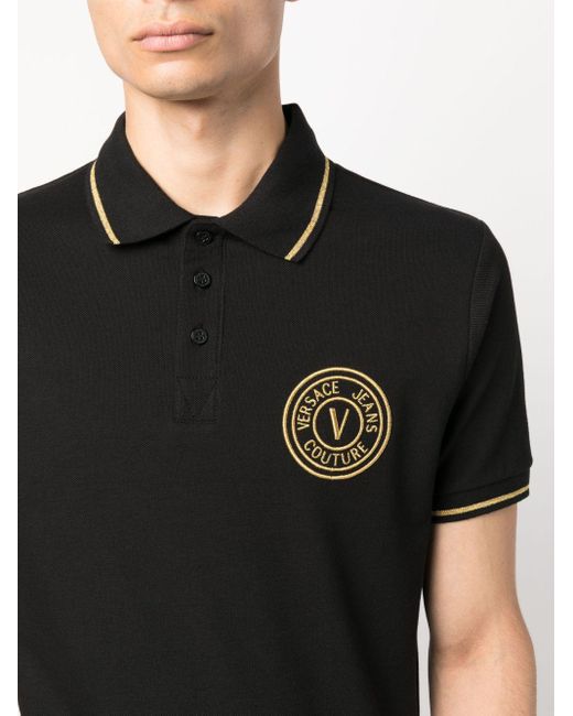 Versace Poloshirt Met Logopatch in het Black voor heren