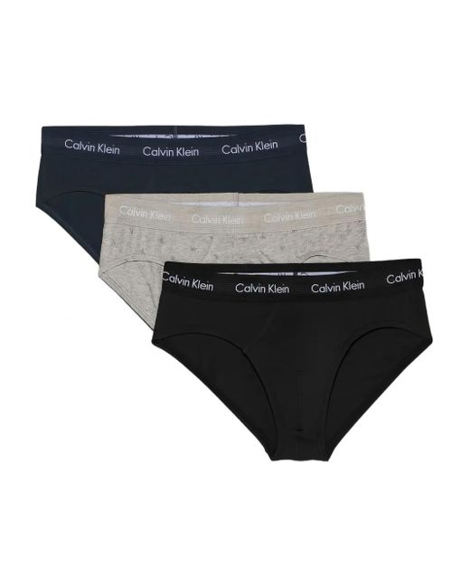 Calvin Klein Black Logo-Detail Briefs (Pack Of Three) for men