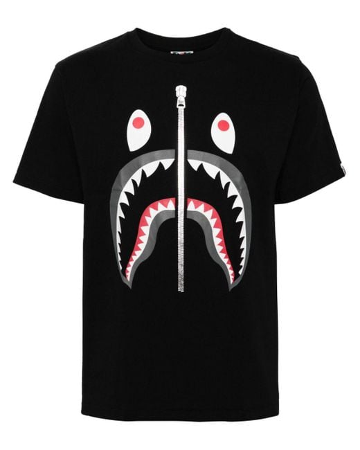 A Bathing Ape Black Shark T-Shirt for men