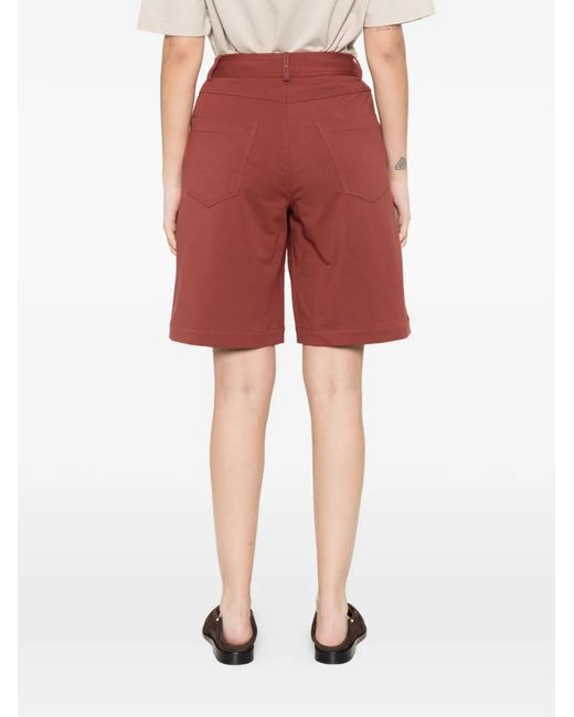 Brunello Cucinelli Red Straight-Leg Shorts