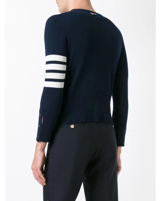 Thom Browne Blue 4-Bar Cashmere Jumper for men